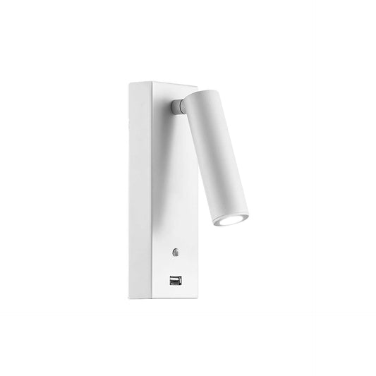 LÁMPARA LED LECTURA PURE 4W 3 NIVELES DE INTENSIDAD 220V 30º 2.700K-USB 5V/2A