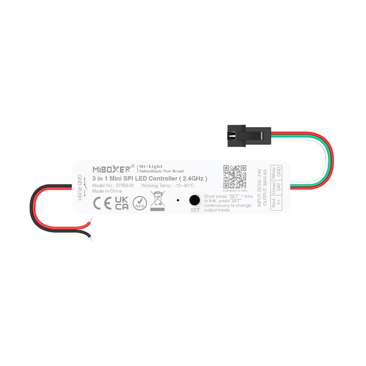 MINI CONTROLADOR LED SPIR3-M 3 EN 1 SINGLE COLOR (2048) + RGB (1536)+ RGBW (1024) MAX 6A SPI DC5V~24V RF 2.4GHz