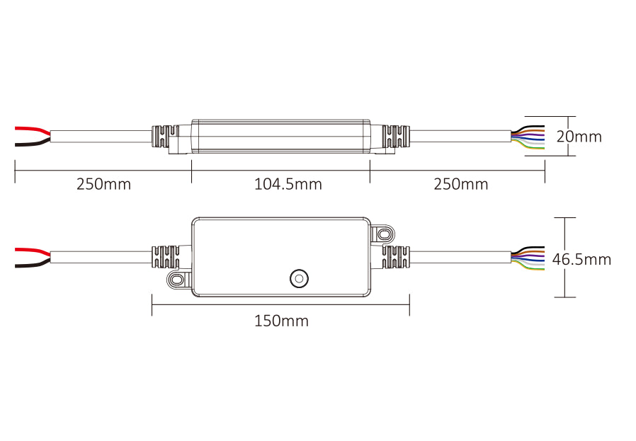 CONTROLADOR LED SR5-P 5 EN 1 EXTERIOR RGB+CCT RF 2.4GHz 12-24 VCC MAX 12A IP66