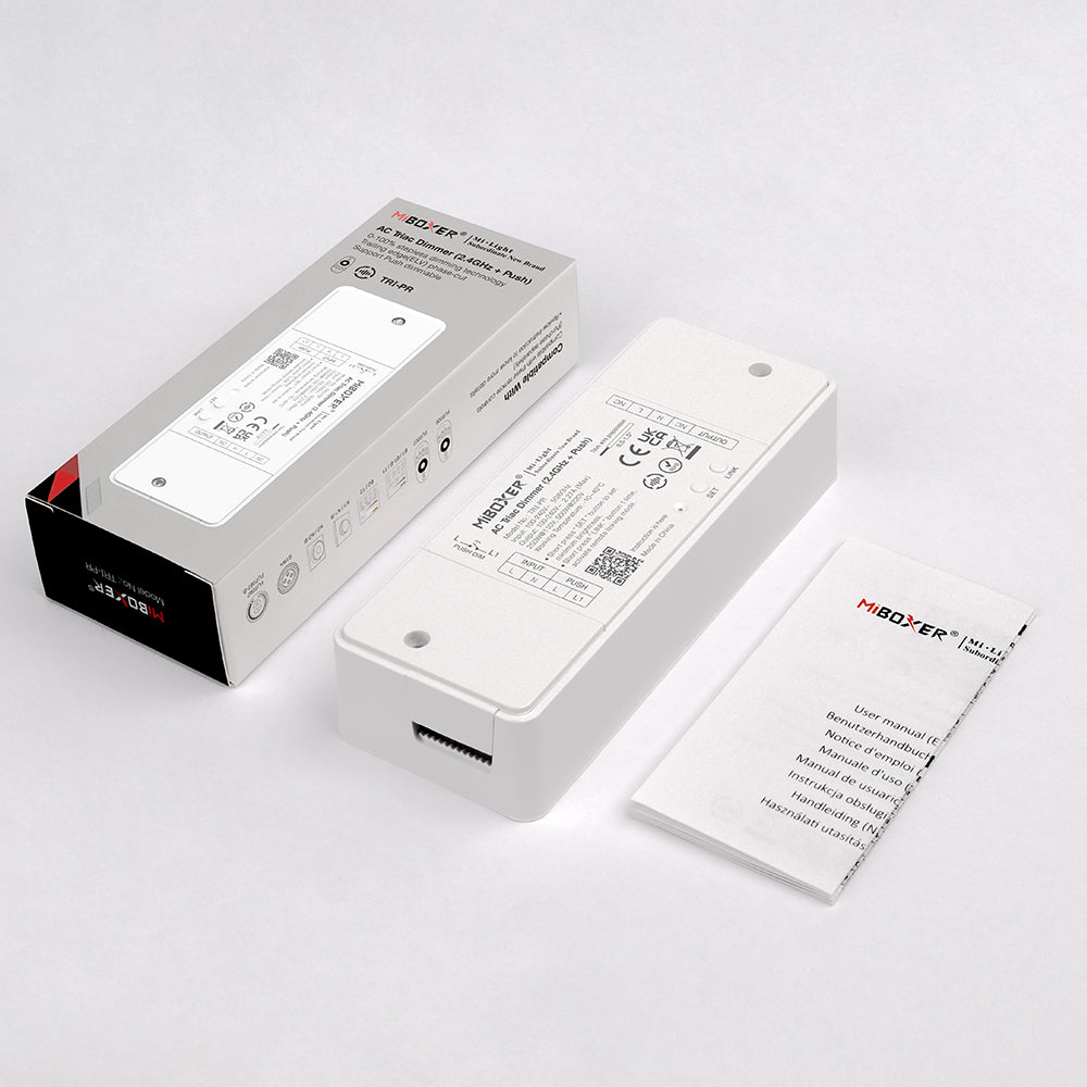 REGULADOR TRIAC DIMMER TRI-PR 500W AC 100-240V~ 50/60Hz RF 2.4GHz MAX 2,27A PUSH DIMMER